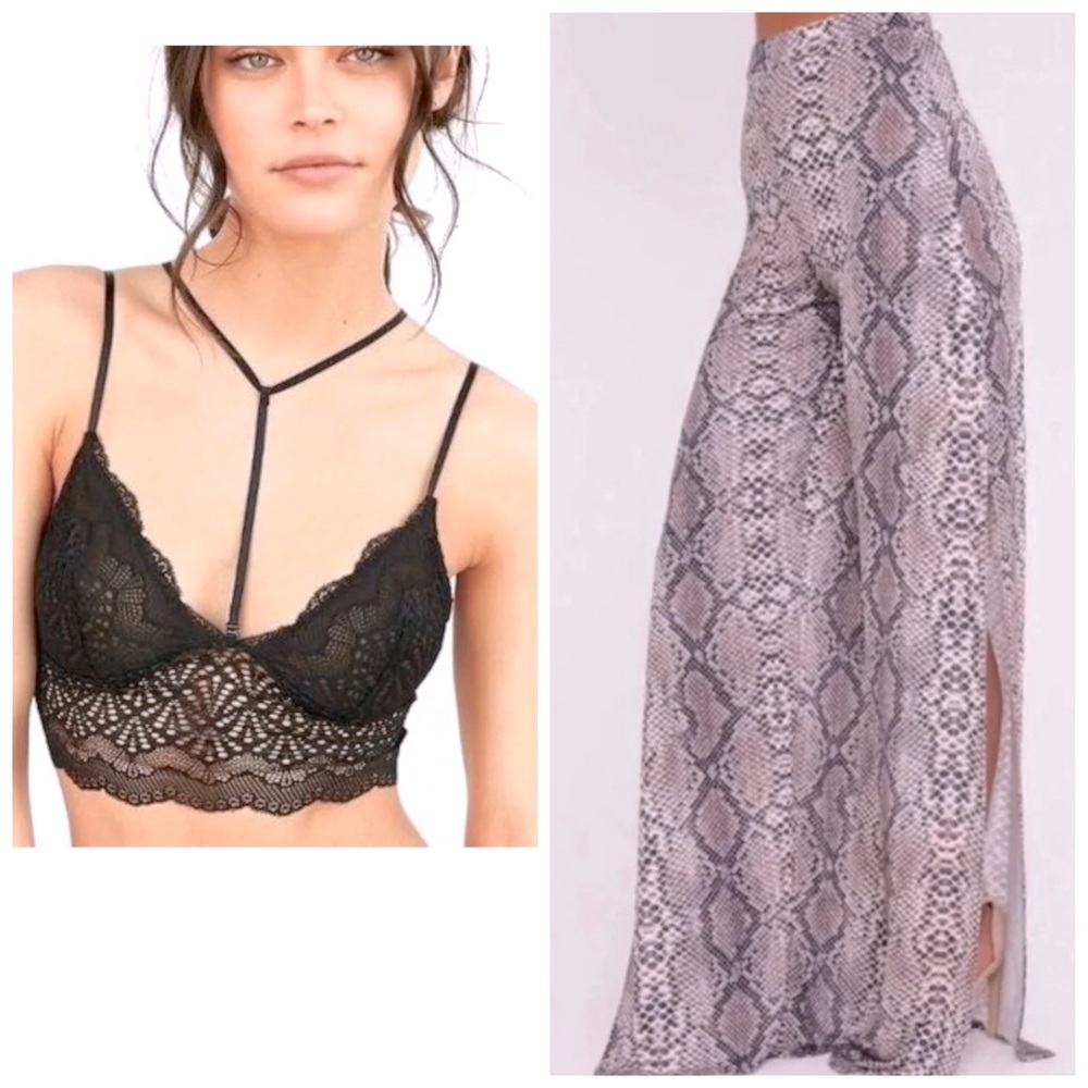 Prettylittlething Crop top and Dress pants